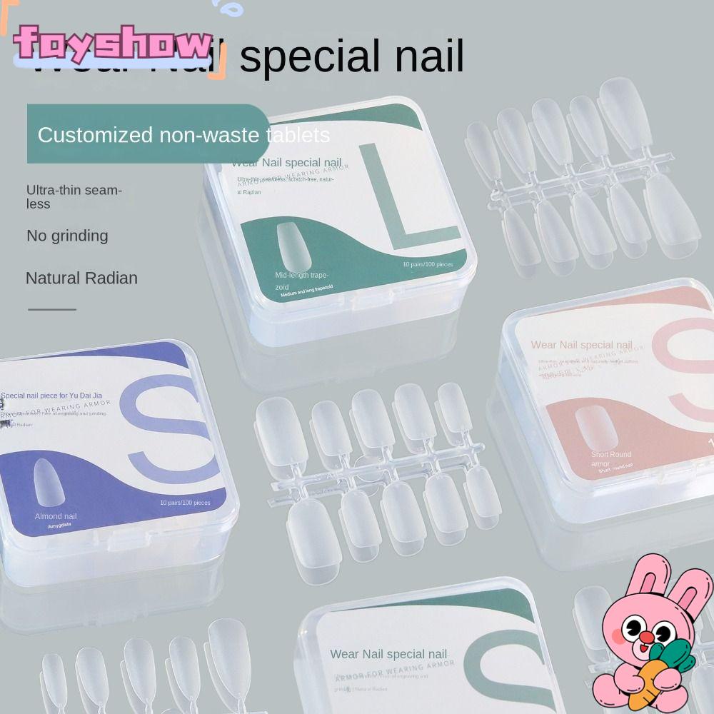 Set 100 Móng Tay Giả Trong Suốt Dạng Nhấn Tiện Dụng