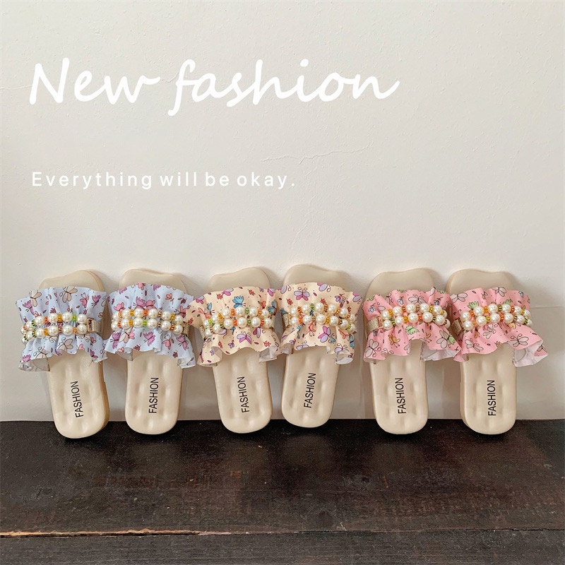 Xăng đan Đế Bằng Đính Hoa Thời Trang Hàn Quốc Cho Bé Gái