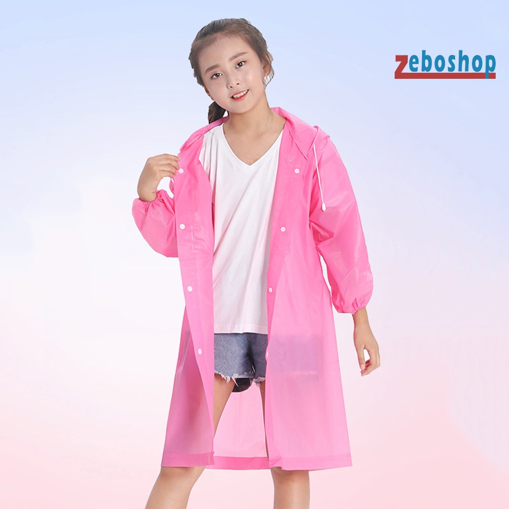 Áo Mưa Dáng Dài Bằng EVA Có Mũ Trùm Tiện Dụng Cho Bé