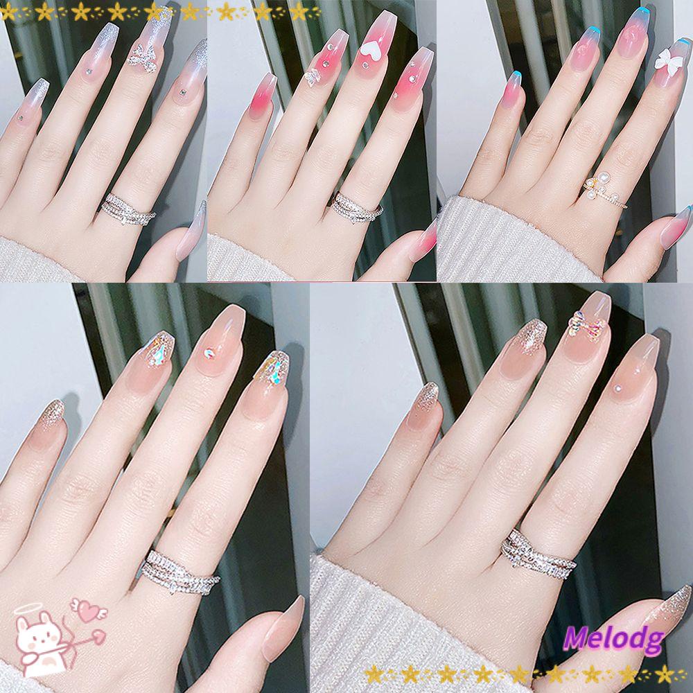 Bộ 24 Móng Tay Giả Hình Nơ Có Thể Tháo Rời