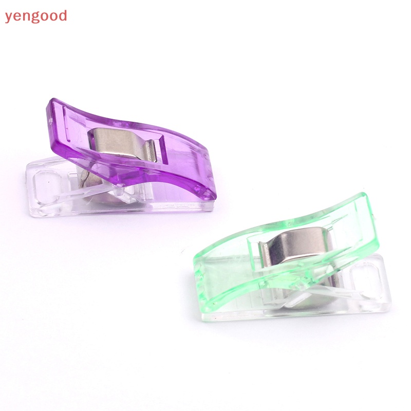 (Ygd) Set 10 Kẹp Cố Định Bằng Nhựa Nhiều Màu Sắc An Toàn Đan Móc Crocheg