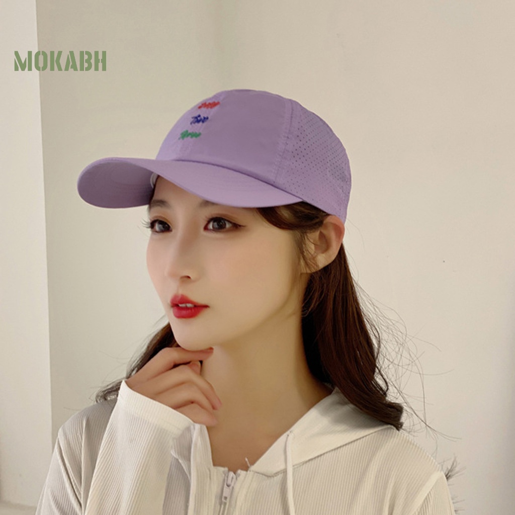 Mũ Lưỡi Trai Màu Trơn Thêu Chữ Cá Tính Hợp Thời Trang Cho Nữ