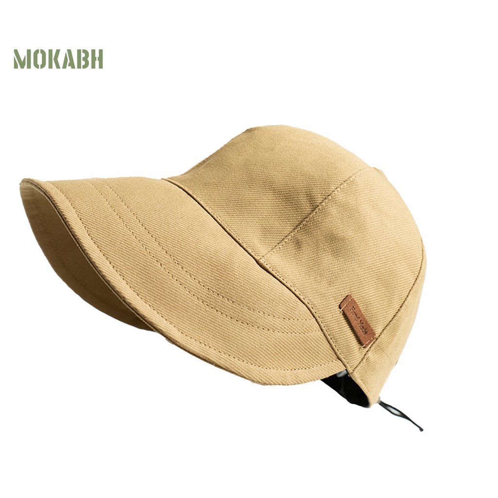 Mũ Chống Nắng Bằng Cotton Pha Mềm Mại Chống Tia UV Có Dây Rút Tùy Chỉnh