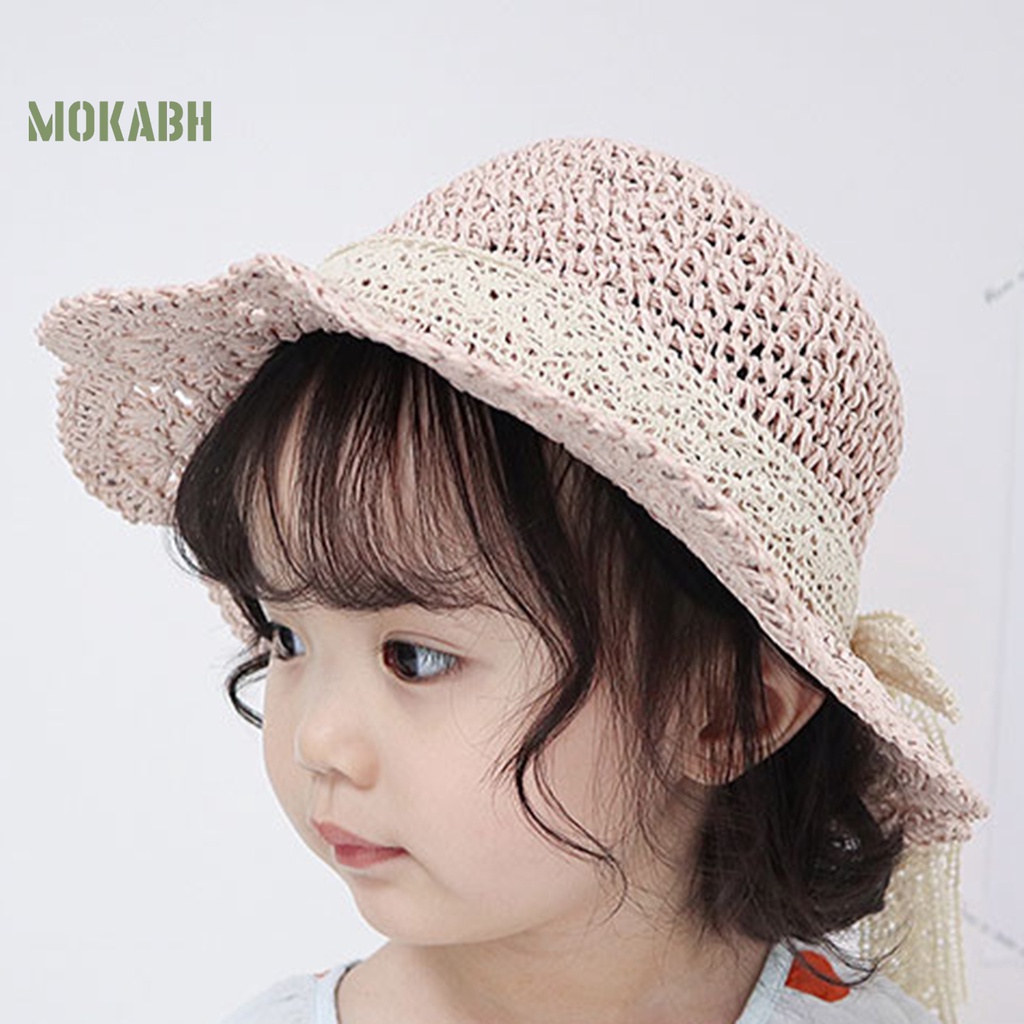 [Mok Abh] Mũ Vành Tròn Rỗng Có Thể Điều Chỉnh Kích Thước Cho Bé Gái