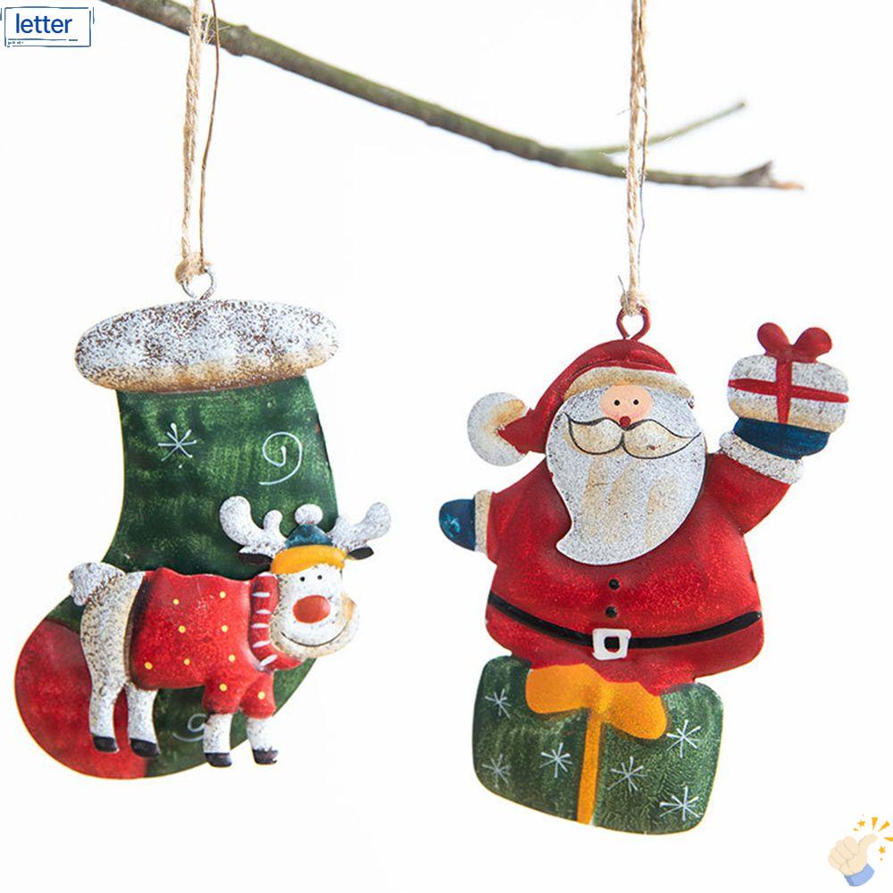 Phụ Kiện Treo Trang Trí Giáng Sinh Bằng Sắt Sơn Màu Nghệ Thuật
