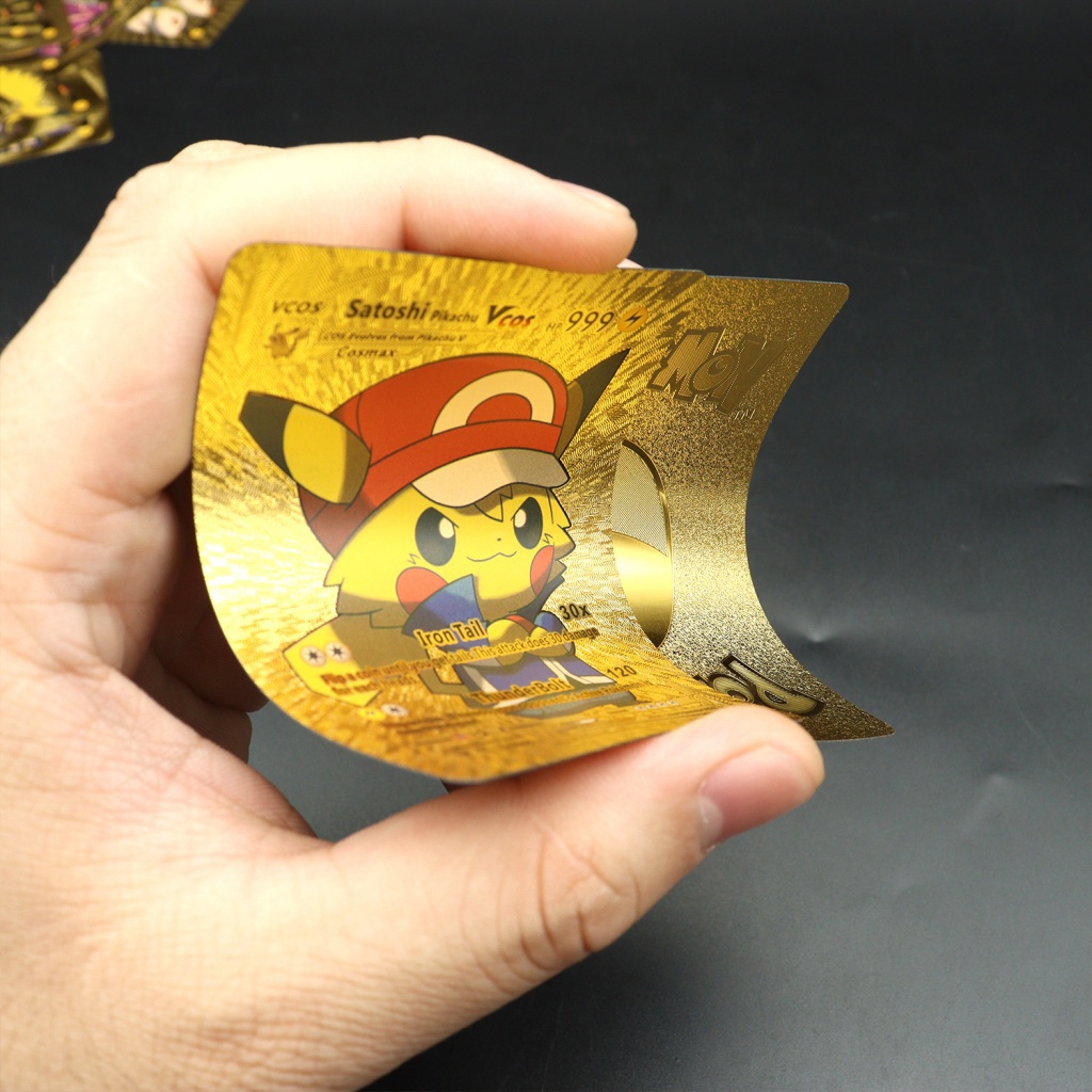 Bộ 55 Thẻ Bài Pokemon, Kim Mạ Vàng Cầu Vồng, Pikachu Người Nhện Luffy Thẻ cao cấp Trò Chơi, món quà sinh nhật của trẻ em
