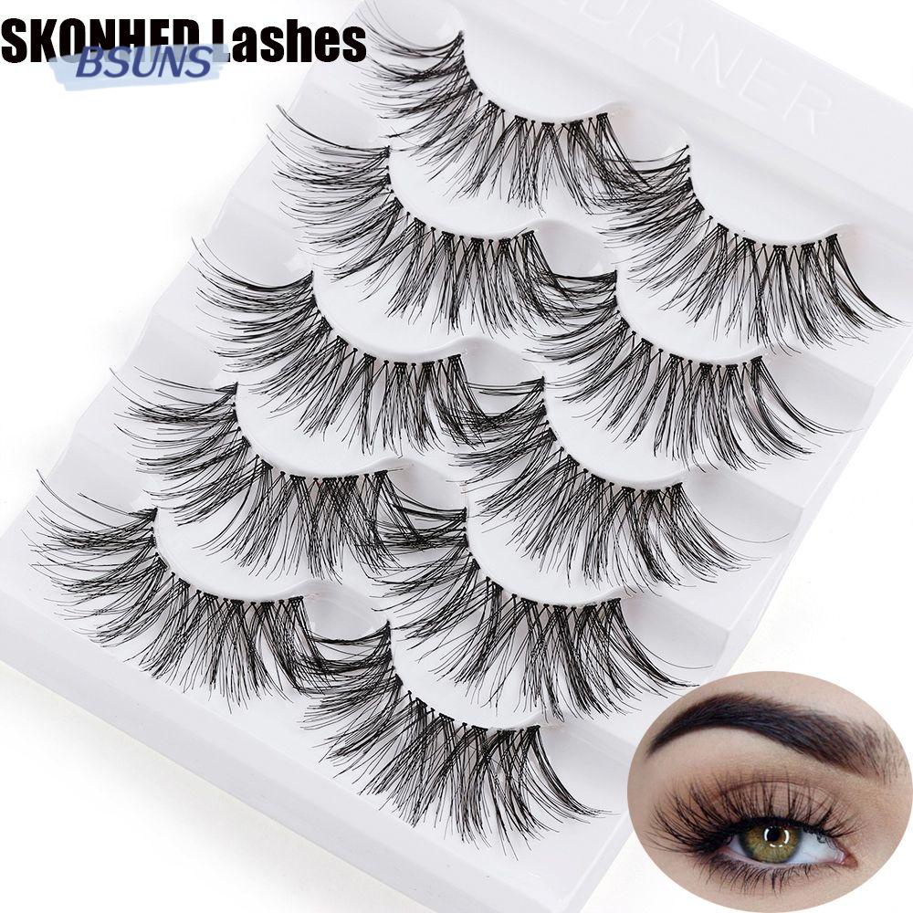 Set 5 Cặp Lông Mi Giả BSUNS SKONHED Hiệu Ứng 3D Tự Nhiên Có Thể Tái Sử