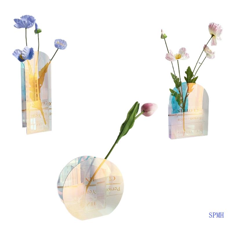 Chậu Hoa Bằng Acrylic Màu Cầu Vồng Phong Cách Bắc Âu