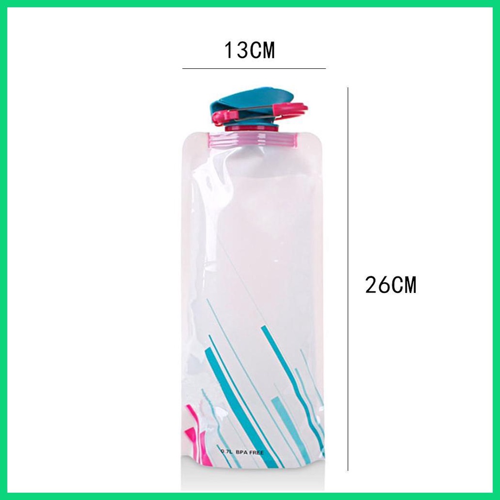Bình Nước 700ML Gấp Gọn Linh Hoạt Siêu Nhẹ Và Có Thể Tái Sử Dụng