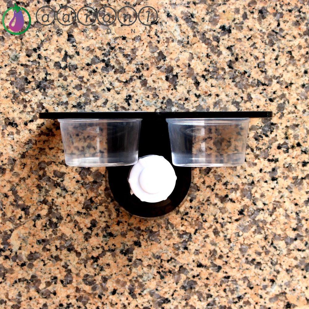 Aaron1 Hộp Đựng Thức Ăn Một / Hai Ngăn Gọn Nhẹ Có Thể Tái Sử Dụng Kèm Cốc Hút Cho Cua / Nhện / Thằn Lằn
