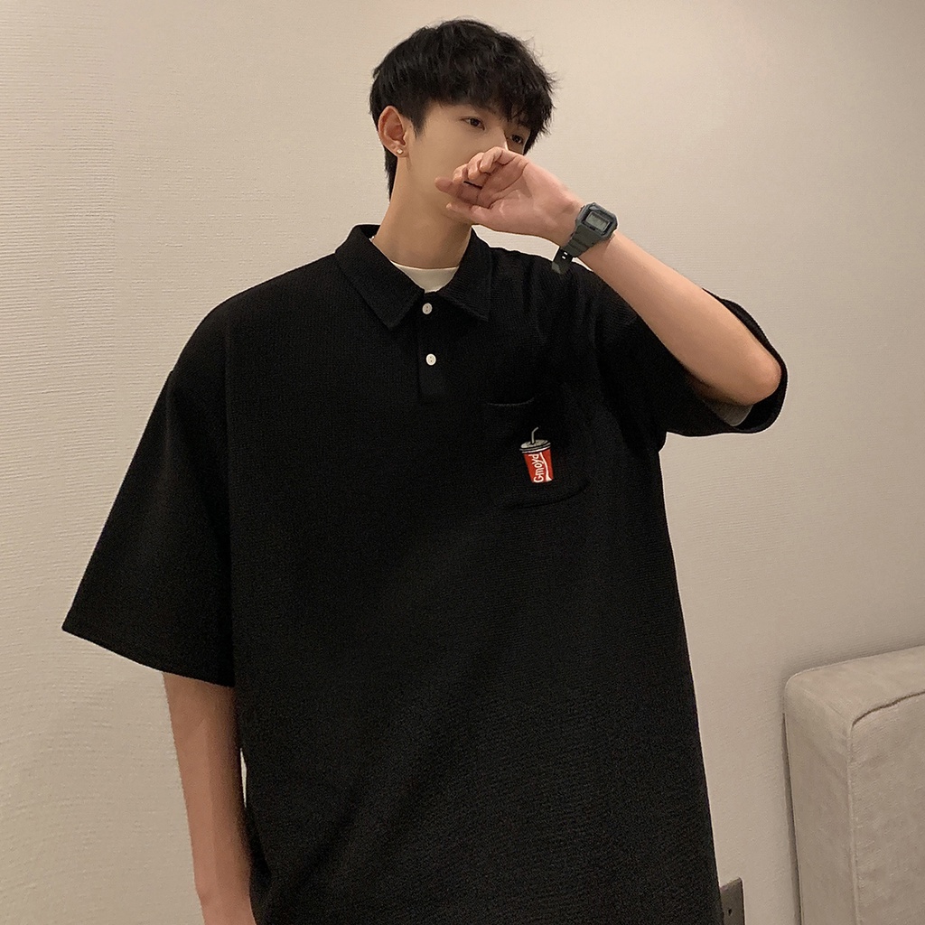 Áo Thun Polo Plus Size Ngắn Tay Thêu Họa Tiết Đơn Giản Theo Phong Cách Mùa Hè Dành Cho Nam