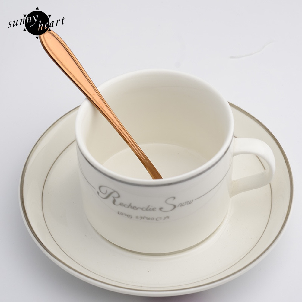 Set 8 Muỗng Cà Phê Bằng Thép Không Gỉ Hình Hoa Xinh Xắn