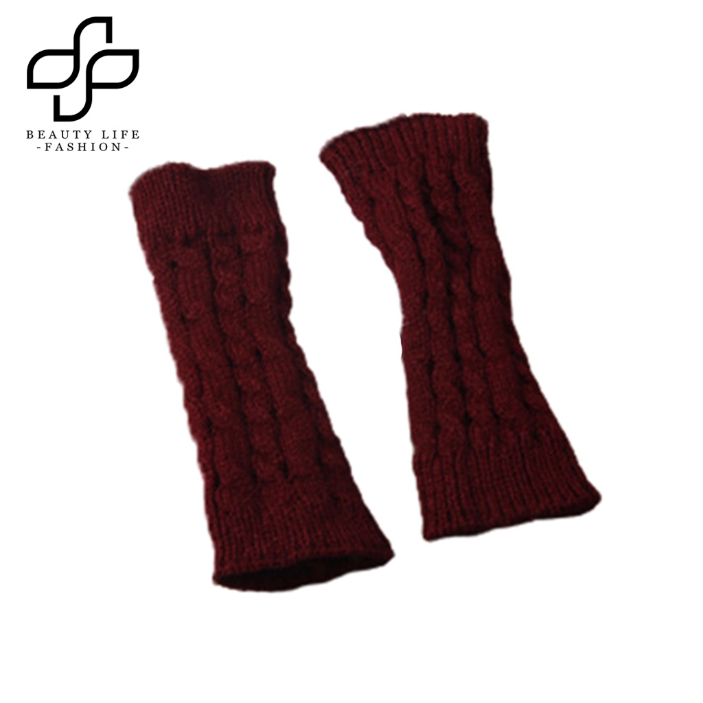 Găng Tay Len Dài Hở Ngón Dày Dặn Giữ Ấm Mùa Đông Cho Nam Và Nữ