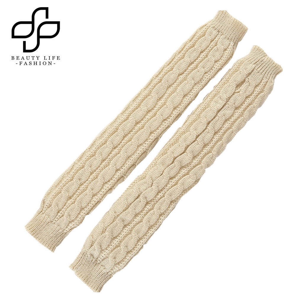 1 Cặp Găng Tay Len Hở Ngón Giữ Ấm Màu Trơn Cho Nữ