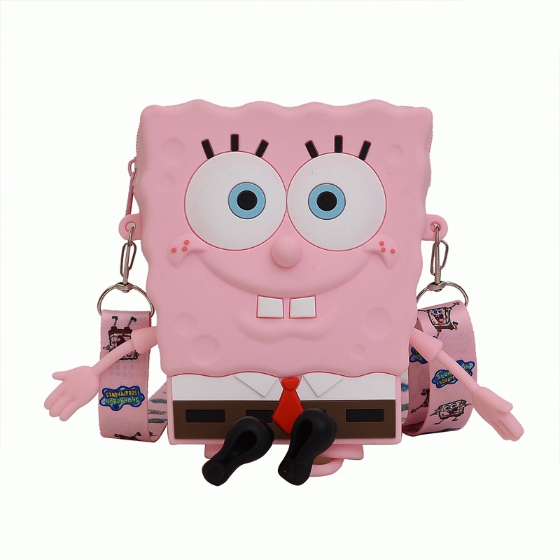 Túi Đeo Chéo Hình SpongeBob Dễ Thương Thời Trang Sức Chứa Lớn Dành Cho Trẻ Em
