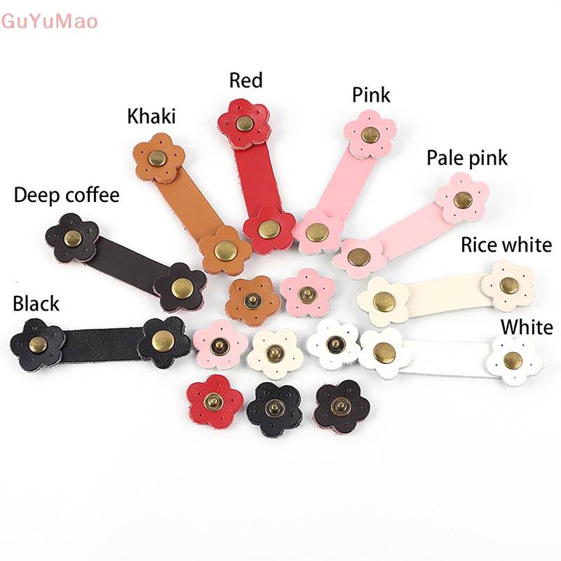 [cxGUYU] Túi Ví Da Đựng Thẻ Có Khóa Cài Hình Hoa Thủ Công Trang Trí PRTA