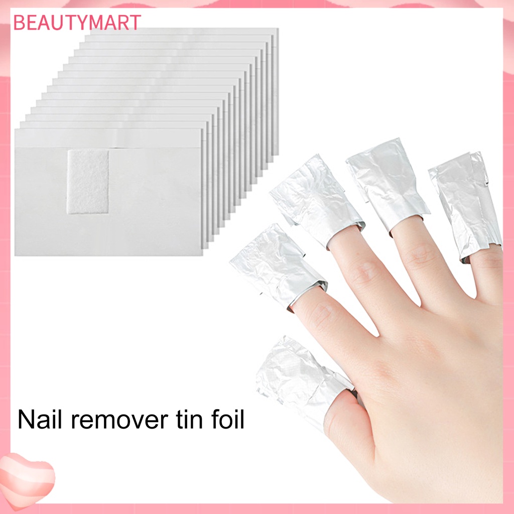 Bộ 100 Giấy Thiếc Tẩy Sơn Móng Tay Không Chứa Chất Độc Hại Tiết Kiệm Sức Lao Động