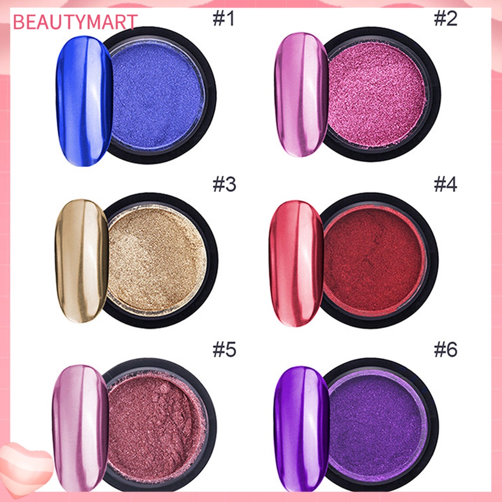 Hộp Bột Kim Tuyến Hiệu Ứng Chrome Tráng Gương Phủi Bụi Làm Móng Nghệ Thuật Thời Trang Cho Nữ [beautymart]