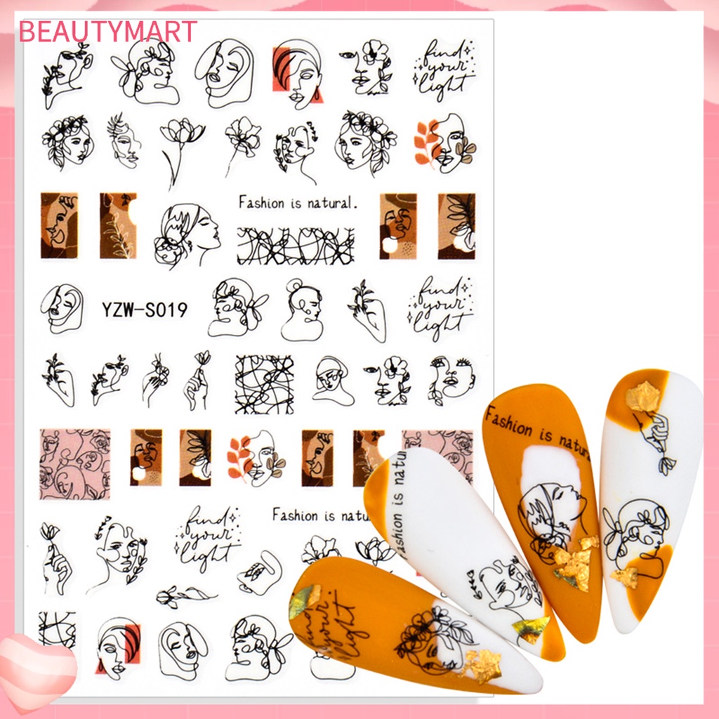 Miếng Dán Trang Trí Móng Tay Nghệ Thuật Họa Tiết Hình Học Độc Đáo