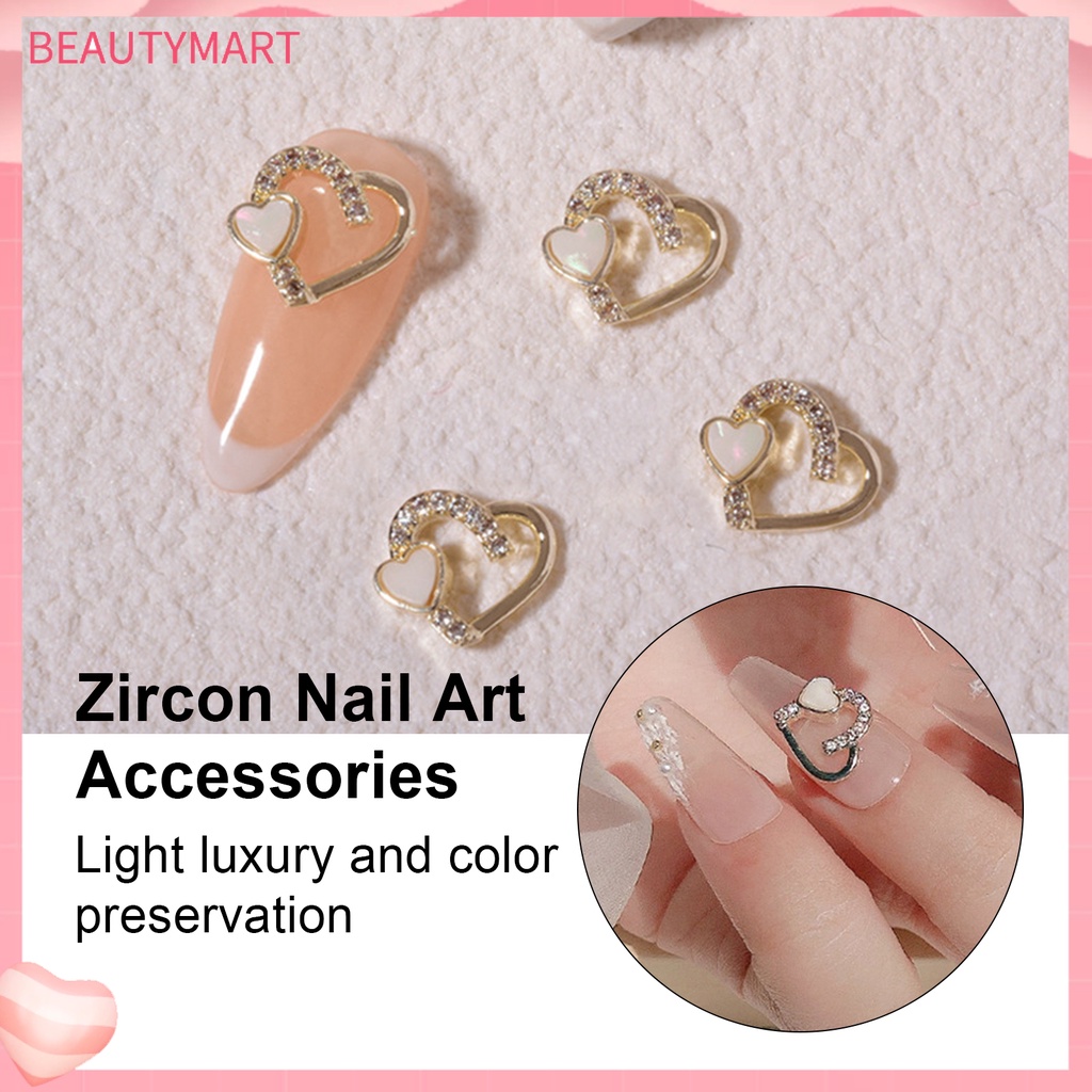 Phụ Kiện Trang Trí Móng Tay 3D Hình Nơ / Trái Tim / Gấu Bằng Hợp Kim DIY