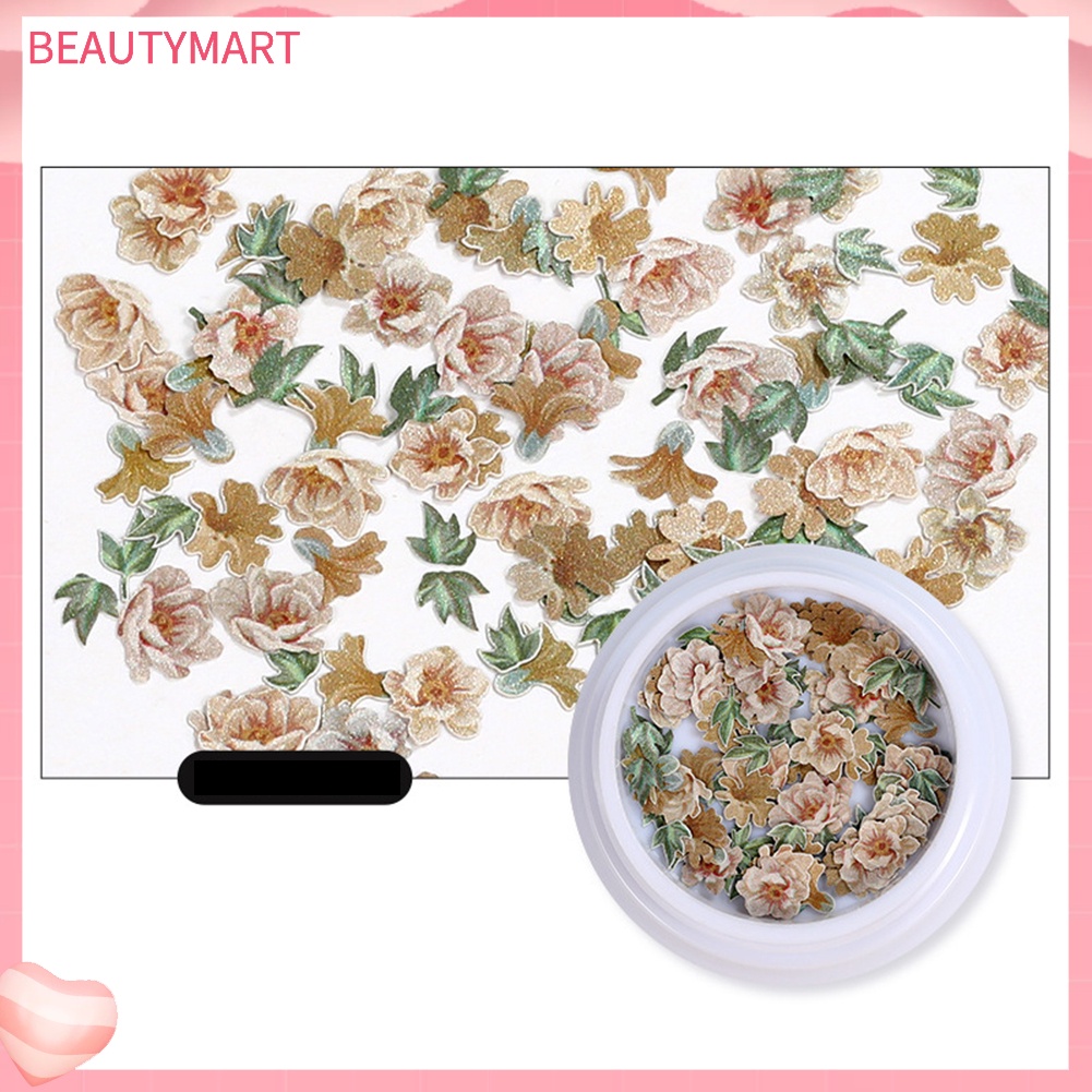 [beautymart] Set 2 Hộp Kim Sa Hình Động Vật Hoa Bướm Côn Trùng Trang Trí Móng Tay