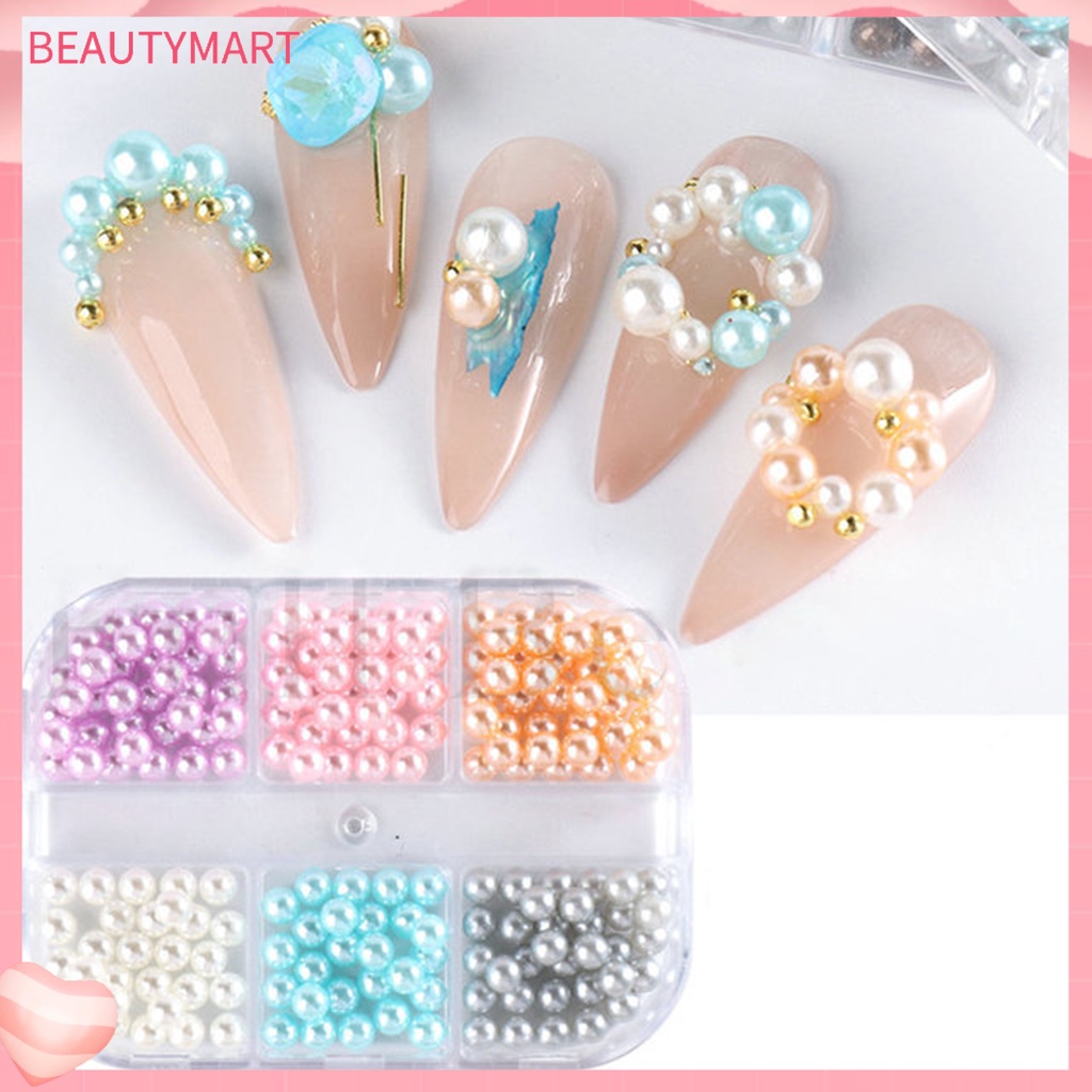 1 Hộp Hạt Ngọc Trai 3D Bằng ABS Dùng Trang Trí Móng Tay Nghệ Thuật