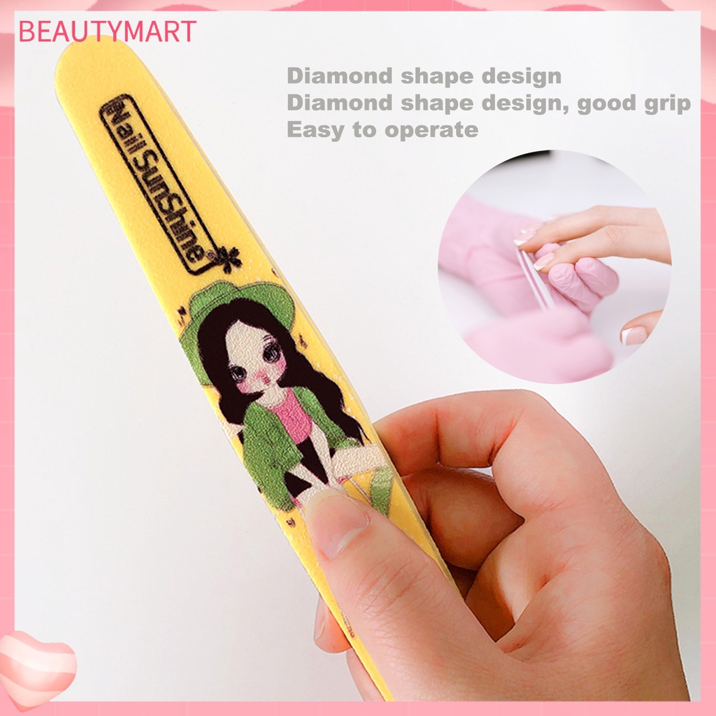 Bộ 5 Cây Dũa Móng Tay Họa Tiết Hoạt Hình Hai Mặt Dành Cho Nữ
