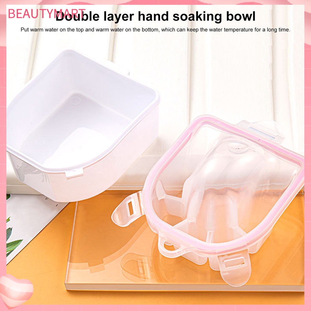 [beautymart] Bát Ngâm Móng Tay Có Thể Tháo Rời Thiết Kế Rãnh Treo Hai Lớp Dùng Trong Salon