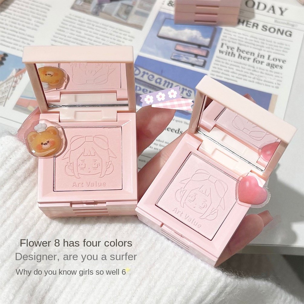 Phấn Má Hồng Làm Sáng Da Chống Thấm Nước Lâu Trôi Bốn Màu Dễ Thương Cho Nữ