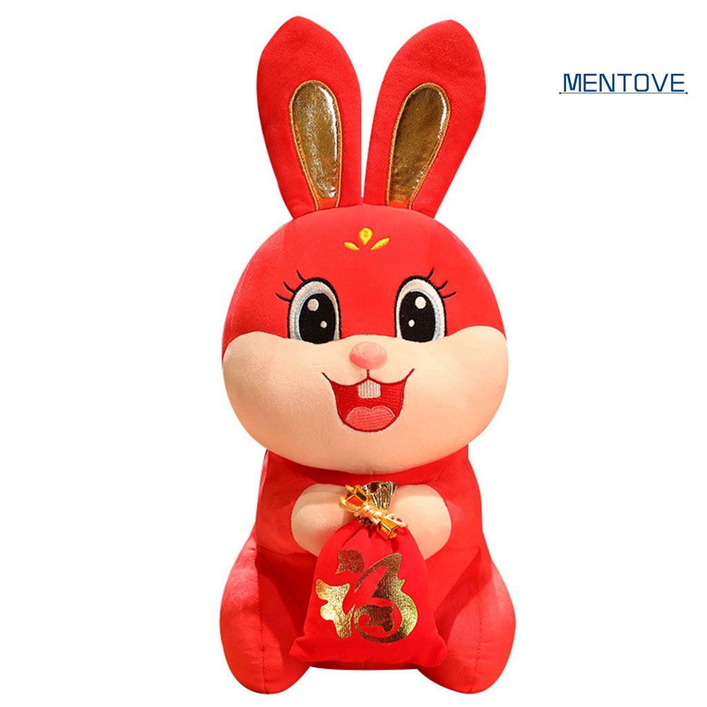 Thỏ Nhồi Bông 28 / 43 / 55cm Phong Cách Trung Hoa Dễ Thương Trang Trí Nhà Cửa