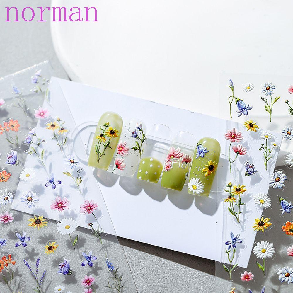 Miếng Dán Móng Tay Tự Dính Họa Tiết Hoa / Chữ Tiếng Anh Thời Trang Cho Nữ