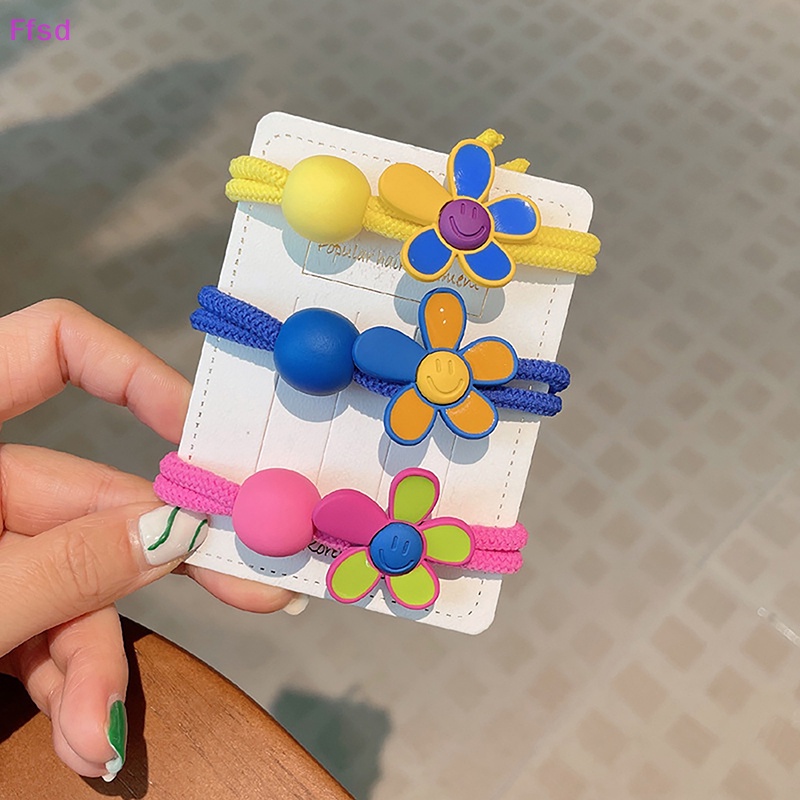 {Ffsd} Dây Buộc Tóc Co Giãn Hình Hoa Hướng Dương Nhiều Màu Sắc Thời Trang Cho Bé Gái * Bán Chạy