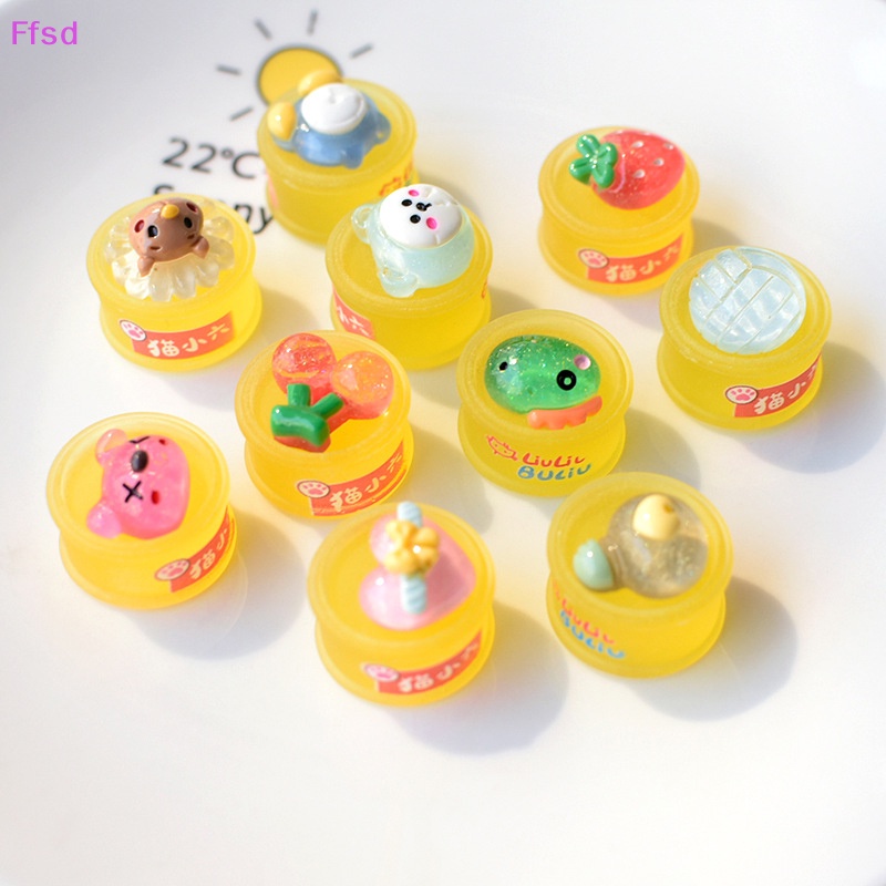 {Ffsd} Set 10 Phụ Kiện Trang Sức Resin Dạ Quang Trong Suốt Hoạt Hình Diy Cho Điện Thoại Di Động * Bán Chạy