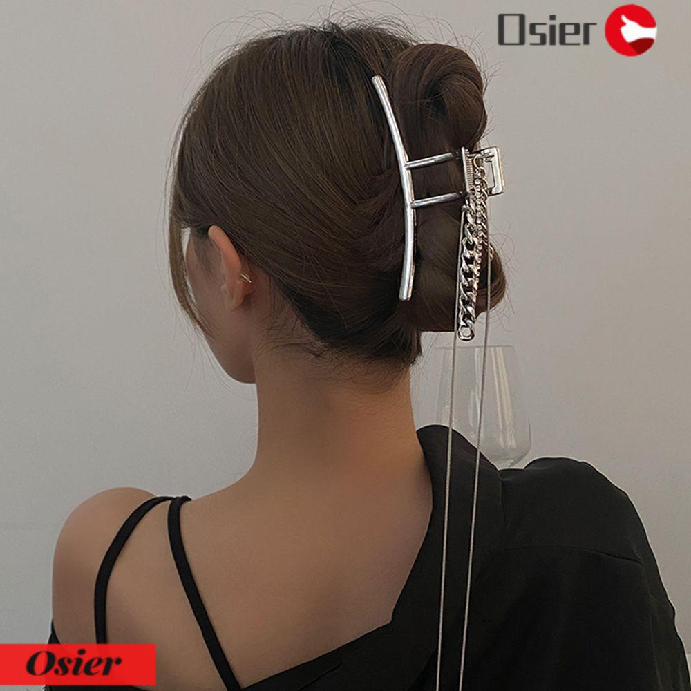 Kẹp Tóc Càng Cua Cỡ Lớn Phối Dây Xích Tua Rua 1 Cái Cho Nữ