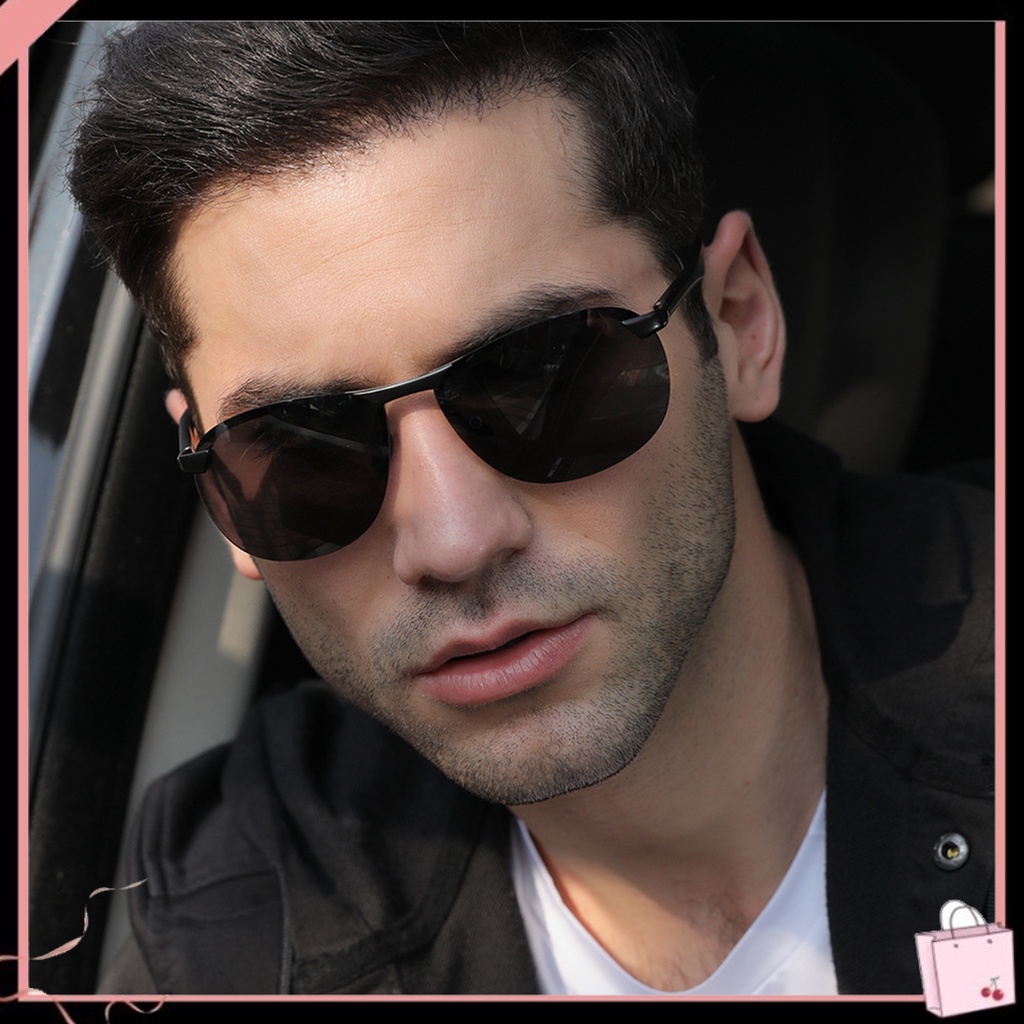 Kính Mát Phân Cực Chống Tia UV Hình Chữ Nhật Thời Trang Mùa Hè Cho Nam