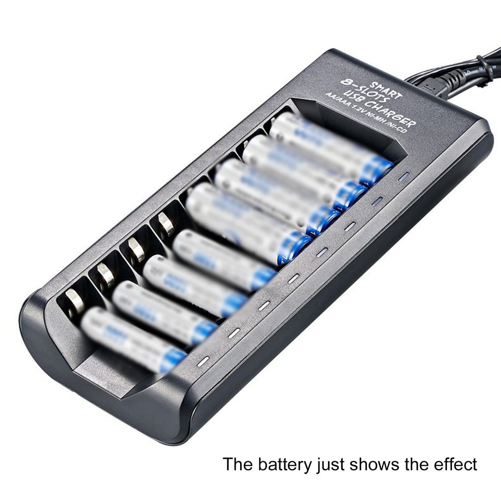 8 Slot Smart Battery Charger Led Display For Aa / Aaa Nimh Rechargeable Batteries With Charging Indication [Q/5]