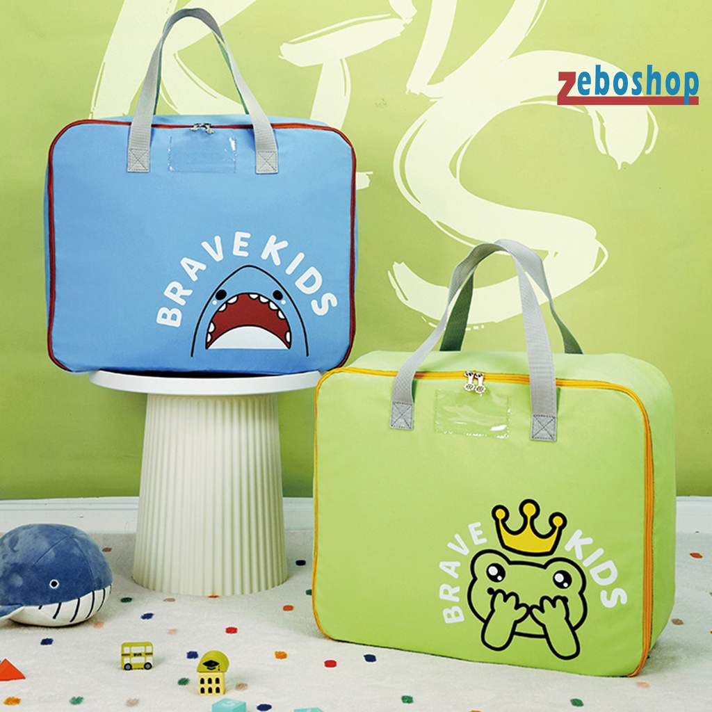 Túi Đựng Chăn Mền Bằng Polyester Chống Mòn In Hoạt Hình Dễ Thương Cho Bé Mẫu Giáo