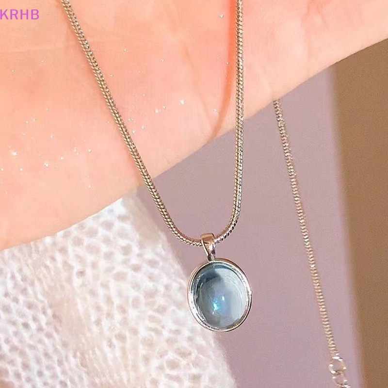 Vòng cổ Đính Đá Mặt Trăng Xanh Độc Đáo Thời Trang Cho Nữ Mới