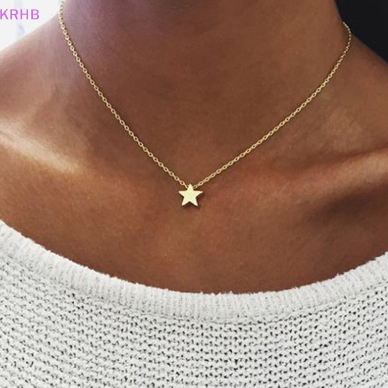 Vòng Cổ Choker Hình Ngôi Sao / Trái Tim Màu Vàng / Bạc Thời Trang Cho Nữ Mới