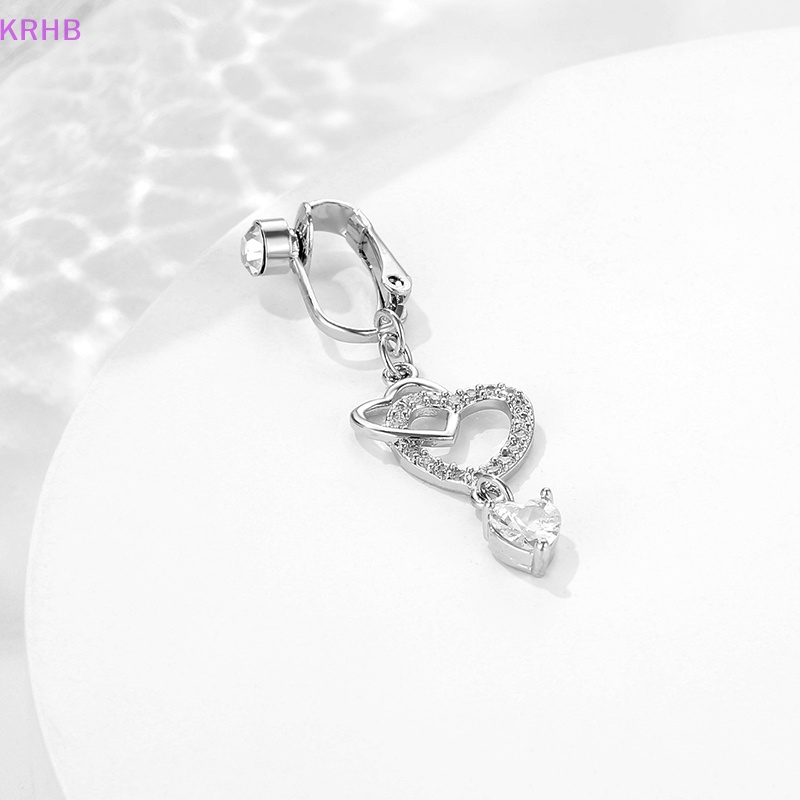 Khuyên Rốn Bằng Thép Không Gỉ Đính Đá Zircon Hình Trái Tim Thời Trang Dành Cho Nữ Mới