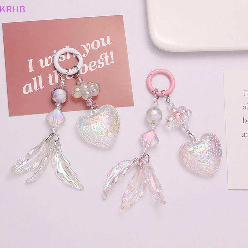 Móc Khóa Hình Trái Tim / Lá Nhiều Màu Phong Cách Hàn Quốc Dành Cho Nữ Mới