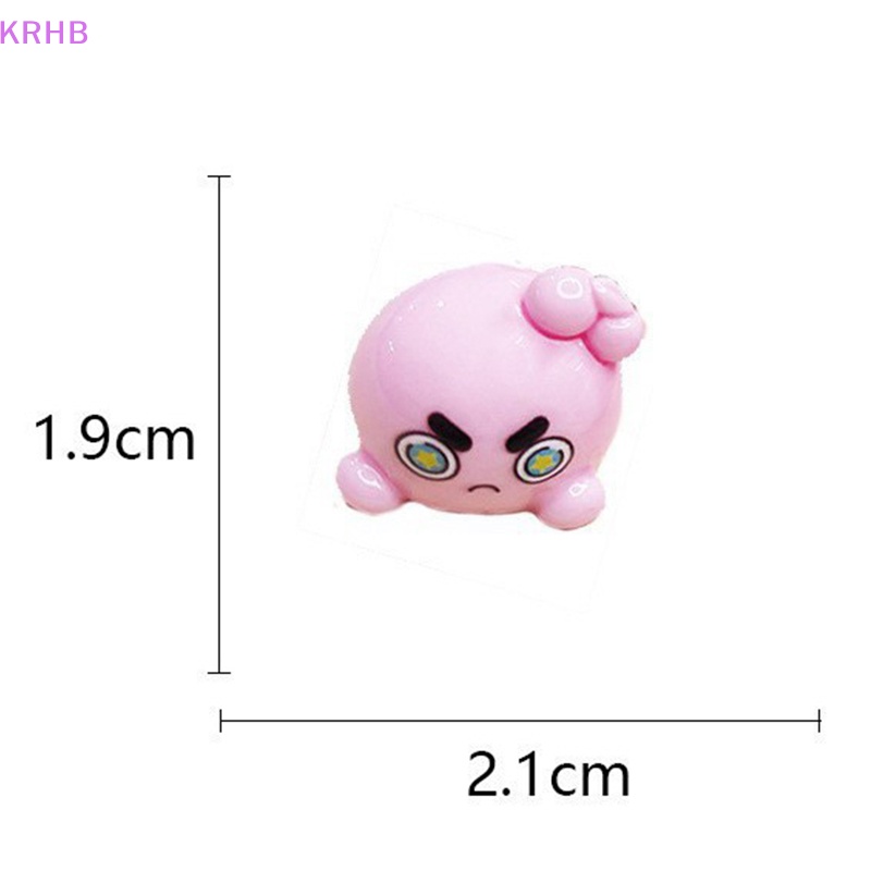 Set 3 Phụ Kiện Trang Trí Tiểu Cảnh Mini Hình Biểu Tượng Cảm Xúc Bằng Nhựa Resin Màu Dạ Quang DIY Mới