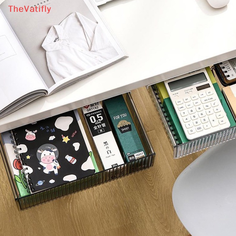 [Thevalifly] Ngăn Kéo Đựng Đồ Ẩn Dưới Bàn Có Thể Trượt Vào Ngăn Kéo