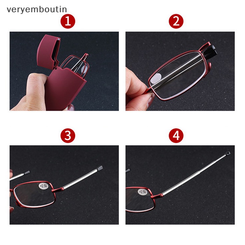 Kính Đọc Sách Chống Ánh Sáng Xanh Có Thể Gấp Gọn Kèm Hộp Đựng Dành Cho Nam Nữ