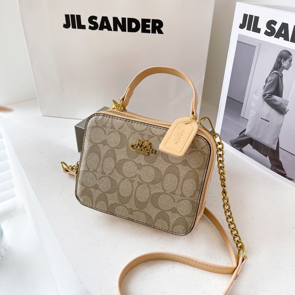 COACH2984 Big Size Fashion Top-handle Bags Versatile Leather Women Bags Crossbody Sling Bags