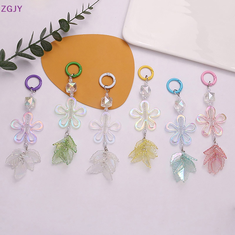 Móc Chìa Khóa Xe Hơi Bằng Acrylic Mạ Màu Hình Hoa Năm Cánh Sáng Tạo Mới