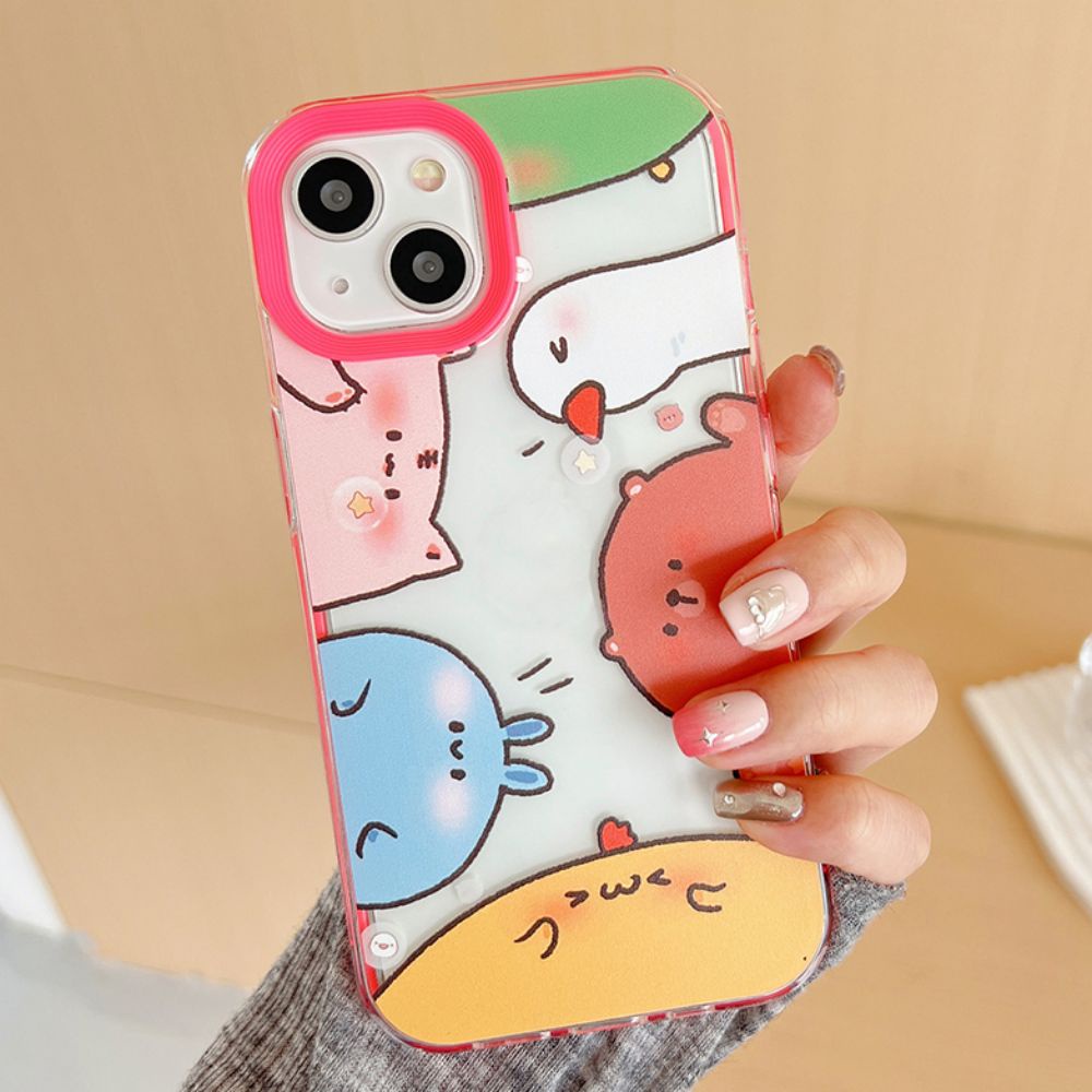 Ốp Điện Thoại TPU Mềm Chống Sốc In Hình Thú Hoạt Hình 3 Trong 1 Cho IPhone 11 14 13 12 Pro Max XS XR 7 8 Plus