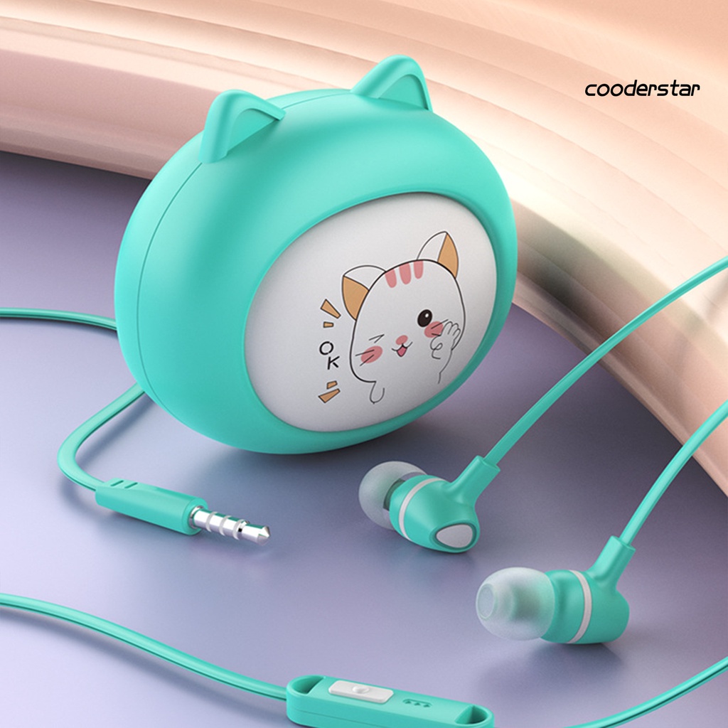 Tai Nghe Nhét Tai Có Dây 9D Giắc Cắm 3.5mm Kèm Hộp Đựng Họa Tiết Hoạt Hình Dành Cho Học Sinh