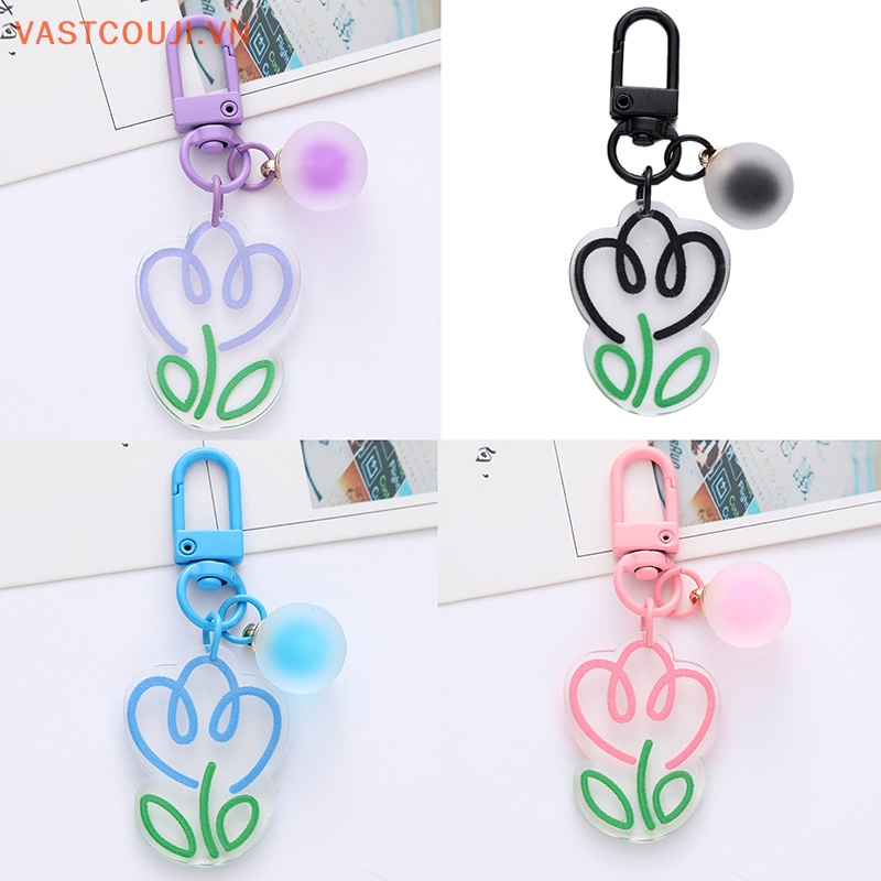 Móc Chìa Khóa Hình Hoa Tulip Bằng Acrylic Nhiều Màu Độc Đáo Trang Trí Xe Hơi / Túi Xách DIY