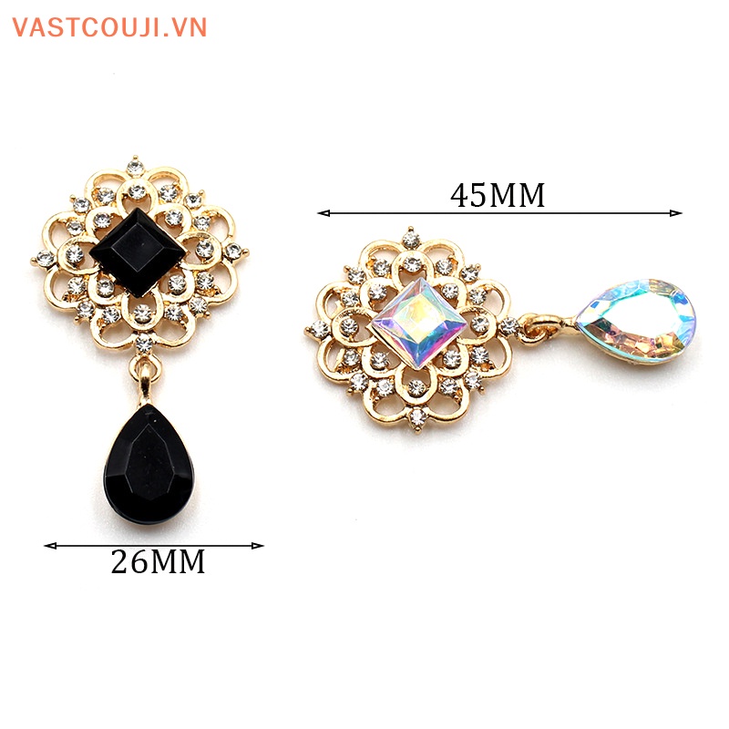 Nút Vuông Hợp Kim 25 * 45MM Đính Đá Trang Trí Hộp Quà Đám Cưới